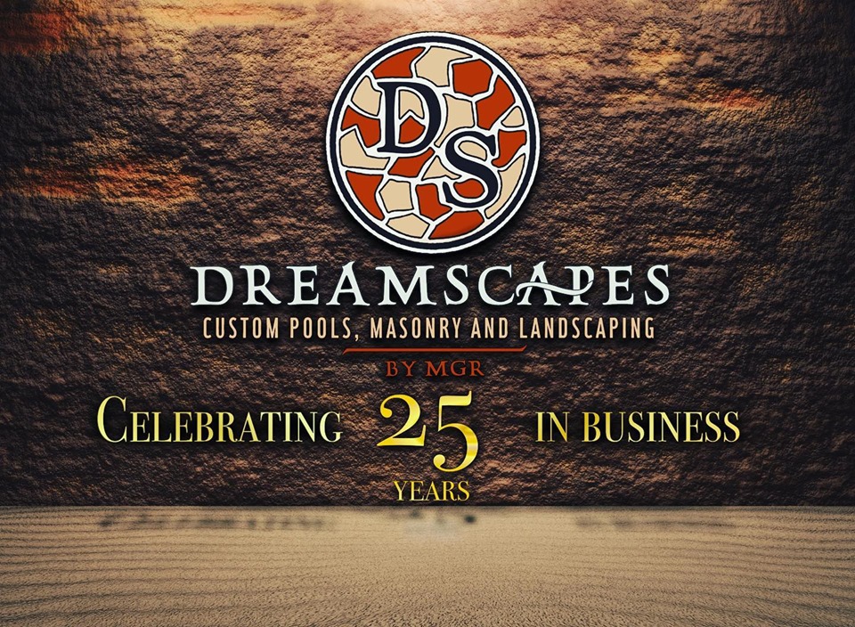 Dreamscape 25 year with text, Dreamscape by MGR leading pool contractor in Orange County